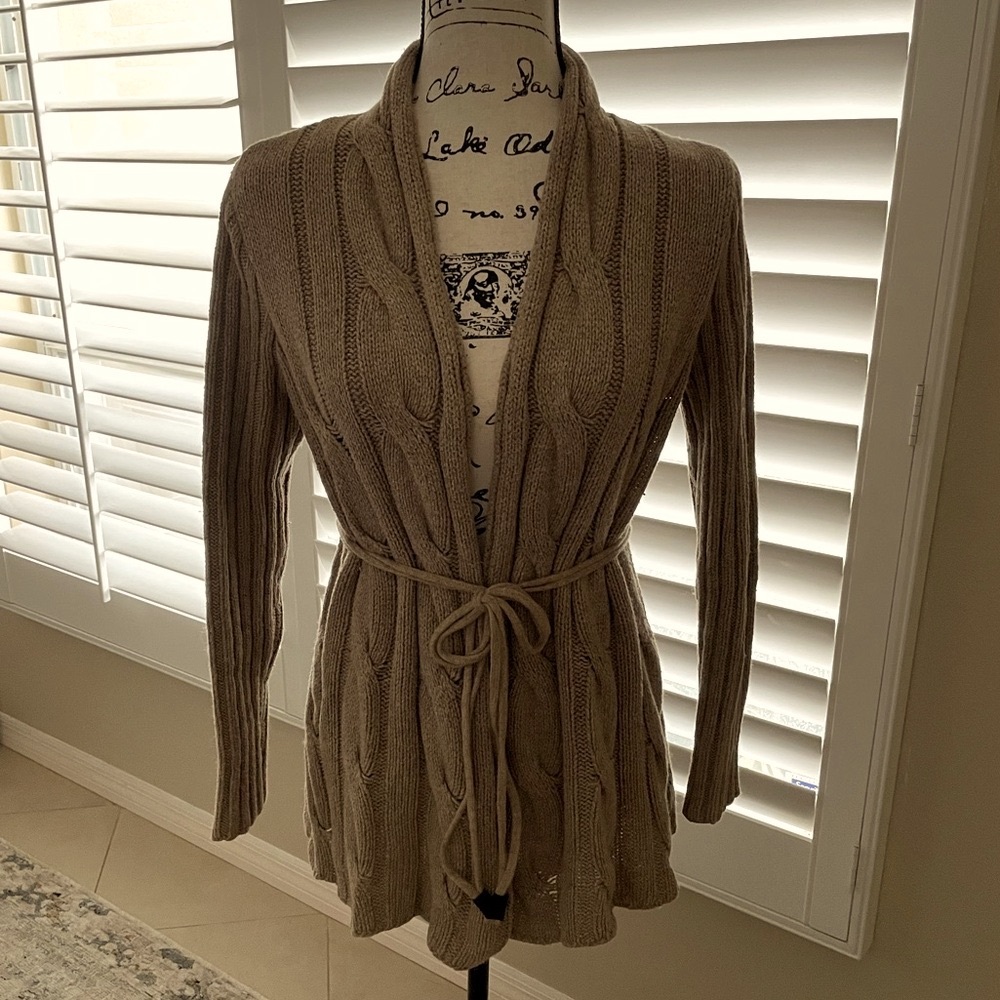 CAbi Style #591 Heather Acorn Cable Knit Cardigan
